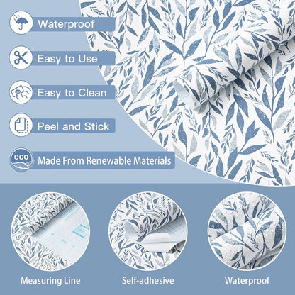 Safiyya Peel and Stick Wallpaper Boho Modern Beige Leaf Contact Paper Peel and Stick Wall Paper Self Adhesive Removable Wallpaper for Bedroom Bathroom Vinyl Roll 78.7"x17.3"