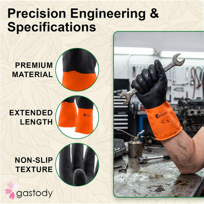Gastody™ - Chemical Resistant Gloves, Reusable,Heavy Duty Safety Work Gloves,Resist Acid,Oil,Alkali - S-M-L-XL-XXL Size