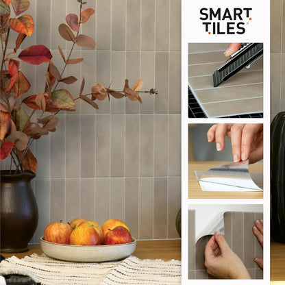 Smart Tiles Peel and Stick backsplash, Subway Teal Green, 11.55"x8.38" | Pack of 5 (2.8 sq ft), Glossy, Heat/Moisture Resistant, Low VOC, Kitchen/Bathroom, Renter Friendly, Made in Canada