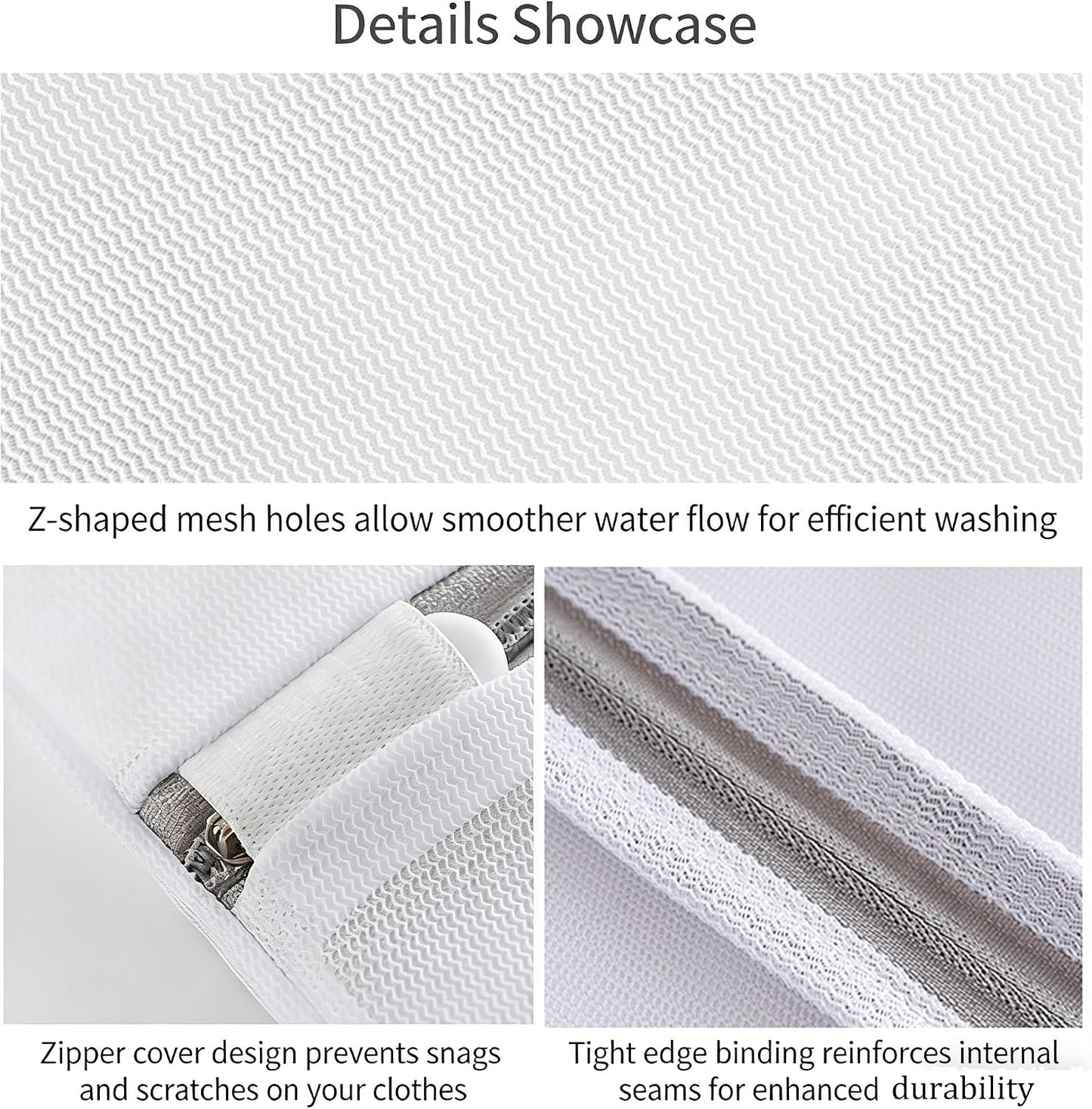 3Pcs Mesh Laundry Bags with Sturdy Zipper,washing Bags for Washing Delicates,Protect Clothes in Washing Machine for Home, College & Dorm (3 Medium)