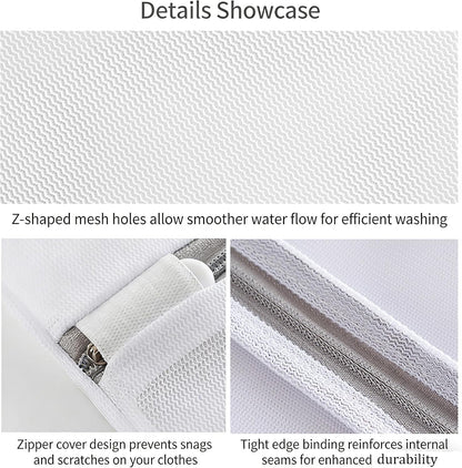 3Pcs Mesh Laundry Bags with Sturdy Zipper,washing Bags for Washing Delicates,Protect Clothes in Washing Machine for Home, College & Dorm (3 Medium)