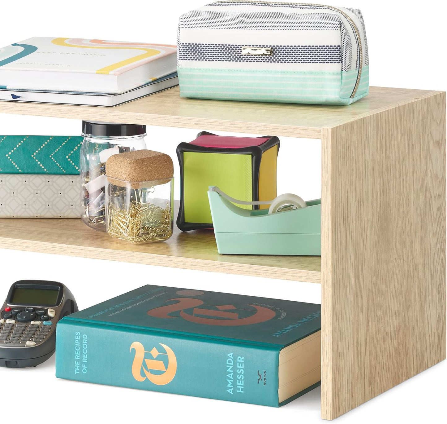 Whitmor Wood Stackable 2-Shelf Shoe Rack, White, 24 inches