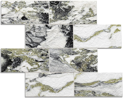 Havenly Peel and Stick Backsplash Tile for Kitchen & Bathroom Walls (White, 10 Tiles - 9.7 sq. ft. (0.9 m²))