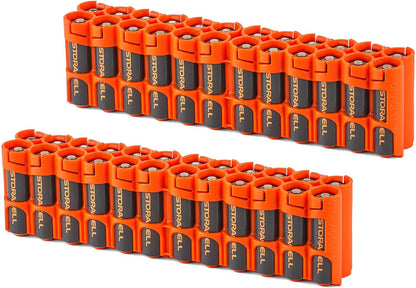 AA Battery Storage Caddy by Storacell, Yellow - Holds 24 Batteries (Not Included)