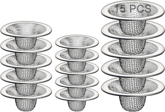 20Pcs Small Drain Mesh Basket, 2.125'' Bathroom Sink Drain Strainer Screen Mesh Sink Strainer Hair Catcher Drain Filter Cover for Bathtub Lavatory RV Laundry Shower Floor Utility Sink Drain