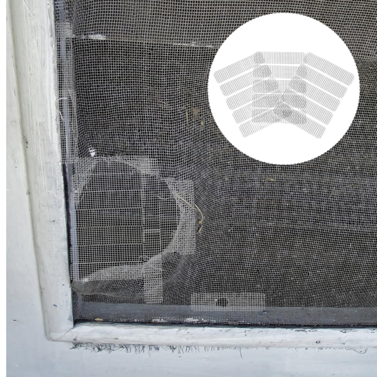 VILLCASE 25-Pack Window Screen Repair Patches Self-Adhesive Window Screen Mesh Tape Adhesive Mesh Repair Tape for Rips and Tears Easy Cut Sticker for Home and Rv Use