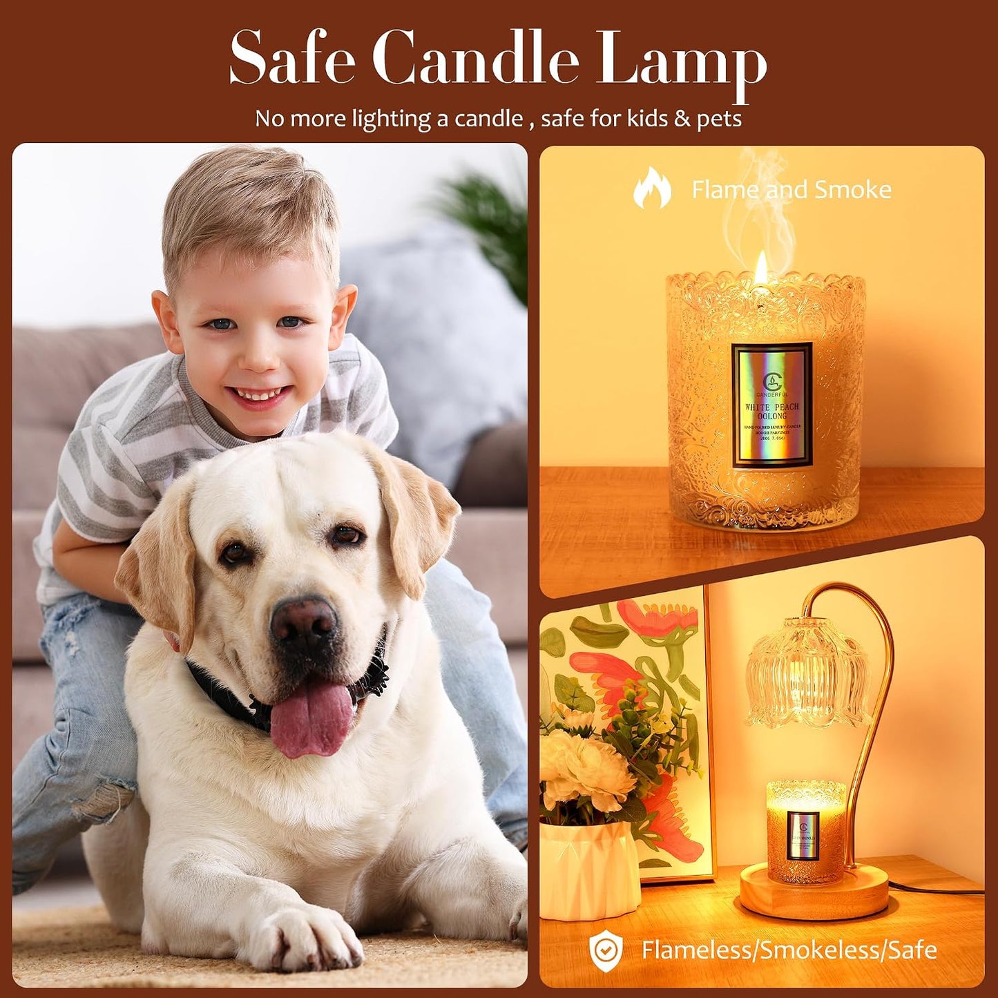 Flower Candle Warmer Lamp with Timer & Dimmer - Fits All Jar Scented Candles - Christmas & Mother's Day Gift for Women，Mom，Her