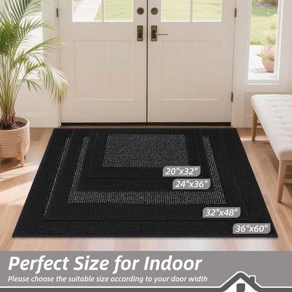 BEQHAUSE Indoor Door Mat 20" x 32", Dirt Trapper Door Mats Non-Slip Entryway Rugs Washable, Resist Dirt Absorbent Welcome Mat, Low Profile Floor Mats for Front Back Door and Entryway, Taupe
