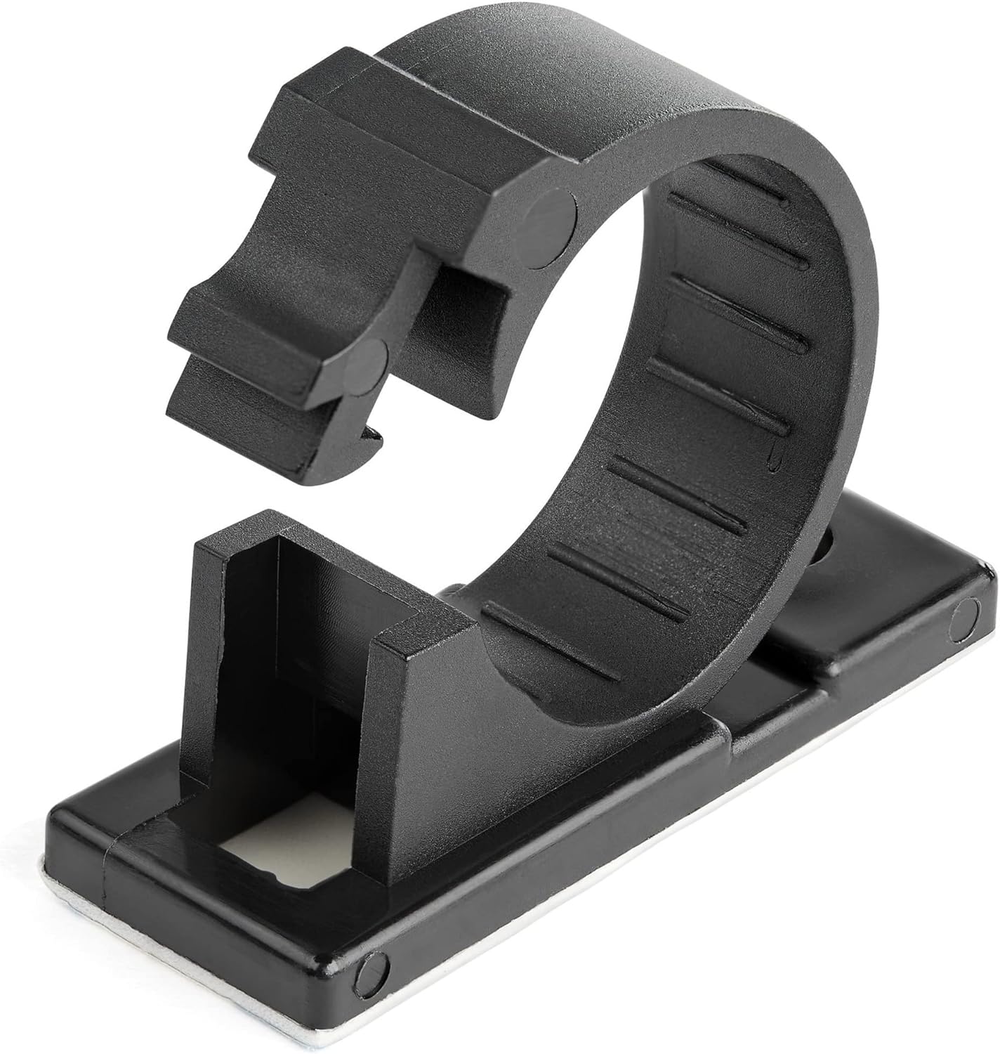 StarTech 100 Adhesive Cable Management Clips, Black, TAA, Sticky (CBMCC2) | Nylon Self Adhesive Clamp UL/94V-2 Fire Rated, Network/Ethernet/Office Desk/Computer Cord Organizer, Wire Holders