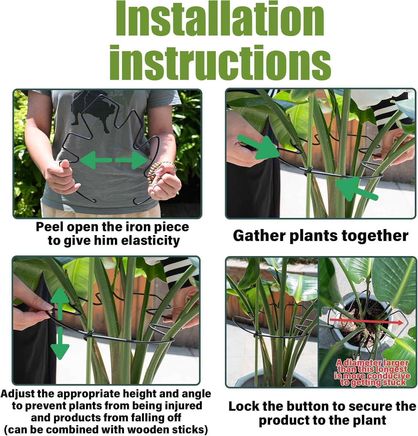Yohsnor Monstera Plant Stem Support System - 5 Piece Set (5.5x4.7in) | Durable Plant Support Stakes for Climbing Plants & Fishbone Cactus | Ideal Leaf Stabilizer for Indoor Plants & Monstera Care