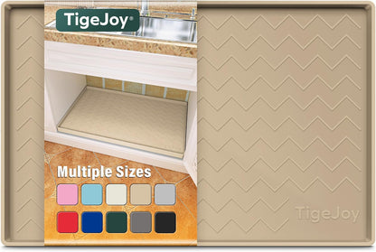 TigeJoy 28" x 19" Under Sink Mats for Kitchen Waterproof, Leak-Proof Silicone Mat Sink Protector and Cabinet Liner, Kitchen Essentials Organizer and Storage, Boot or Shoe Tray, Pet Feeding Mat