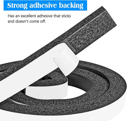 Foam Strips with Adhesive, 1 Inch Wide X 1 Inch Thick, Neoprene Weather Stripping High Density Closed Cell Foam Tape Seal for Doors and Windows Insulation, Total 13 Feet Long(6.5ft x 2 Rolls)