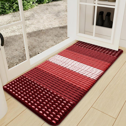 Kitinjoy Indoor Outdoor Door Mat, 32x20 Non-Slip Absorbent Dirt Trapper, Low-Profile Washable Inside Entrance Front Floor Mat, Sturdy Soft Entry Doormats for Entryway, Grey
