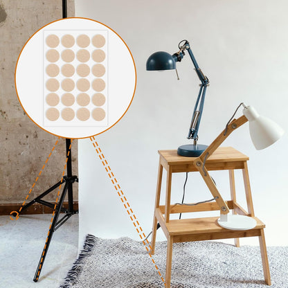 48 Pcs Self-Stick Furniture Round Felt, 3/4" Chair Felt Pads Protect Your Hardwood Floors from Furniture Scratches Moving Your Furnitures Smoothly Noise Reduction for Chairs, Tables, Couches (Beige)