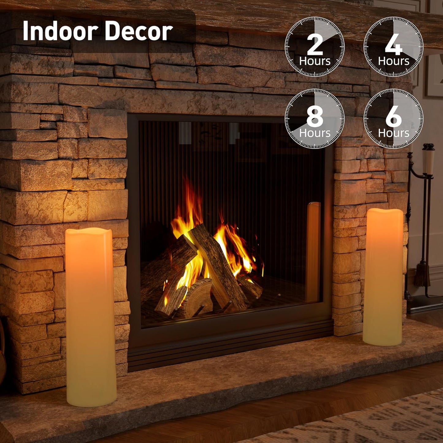 14"×4" Large Outdoor Flameless Candles with Remote Waterproof Battery Operated Candles with Timer LED Pillar Candles Flicking for Home Decoration Porch Wedding Fireplace Lantern, Ivory-Yellow 2Pcs
