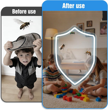 TasticTotes Magnetic Screen Door Mesh - Reversible Left & Right Opening with Magnetic Closure, Keep Buzz Out, Enjoy Fresh Air, Hands Free for Families & Pets (34" x 81", Fit Door Size 32" x 80")