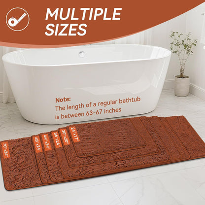 Bcoimo Bathroom Rugs 24x17, Bath Mats for Bathroom Non Slip with Rubber Backing,High Absorbent Microfiber Bath Rugs Quick Drying, Machine Washable, Durable Decor