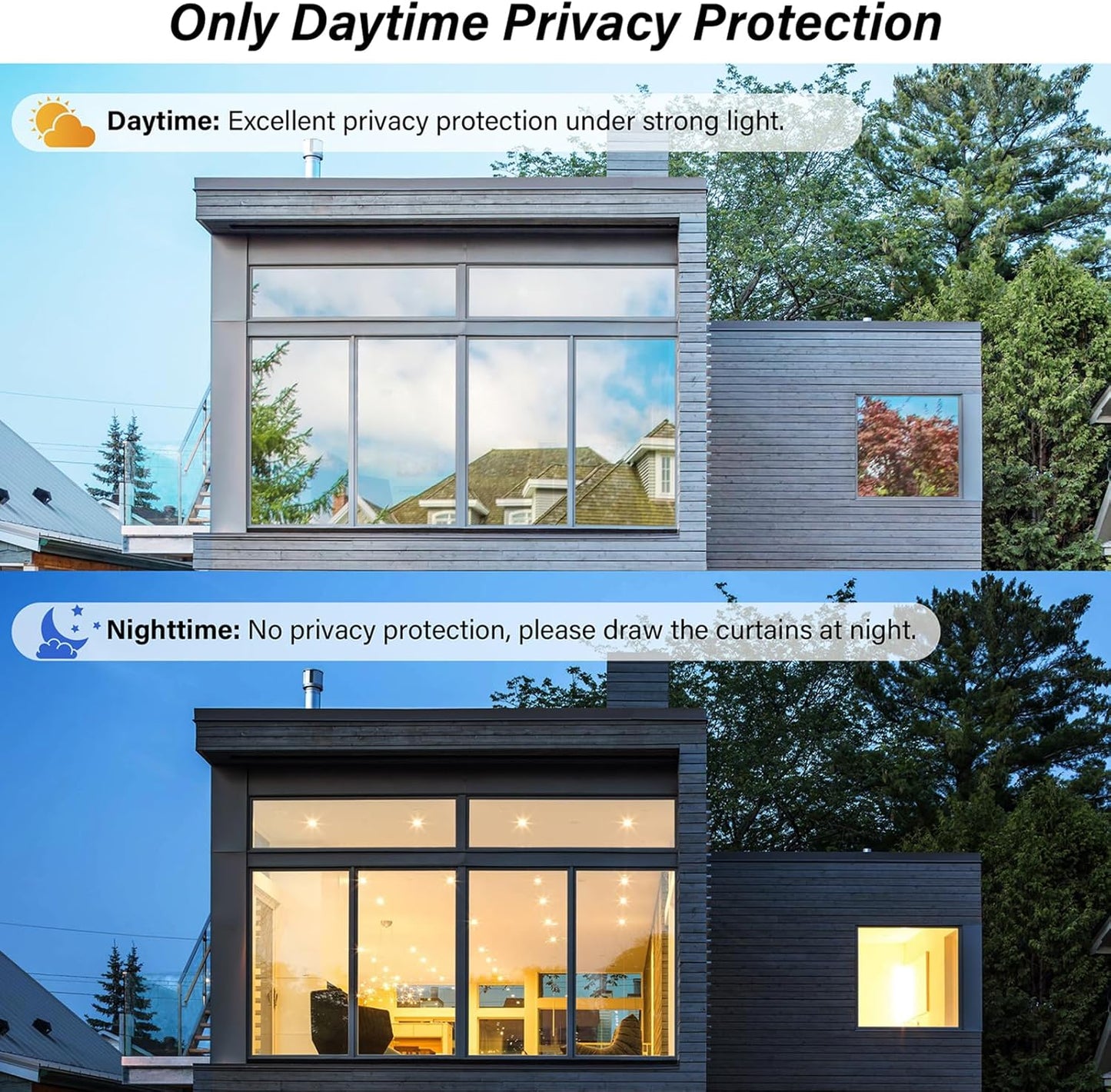 Kromapolis Blackout Window Privacy Film Total Light Blocking Room Darkening Window Covering, Removable Static Cling Frosted Glass Tint, Non-Adhesive, Black 17.5'' x 78.7''