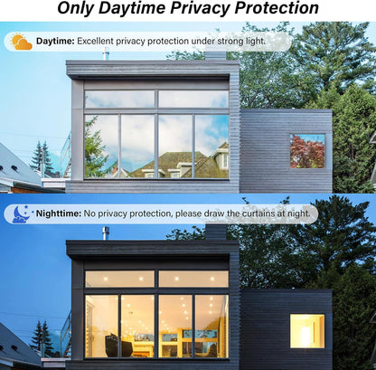 Kromapolis Blackout Window Privacy Film Total Light Blocking Room Darkening Window Covering, Removable Static Cling Frosted Glass Tint, Non-Adhesive, Black 17.5'' x 78.7''