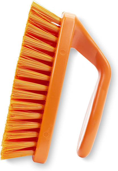 SPARTA Heavy Duty Scrub Brush, Hand Brush with Iron Shape Handle Design for Scrubbing Kitchen Pots and Pans or Bathroom Sink and Shower, 6 Inches, Black, Twin