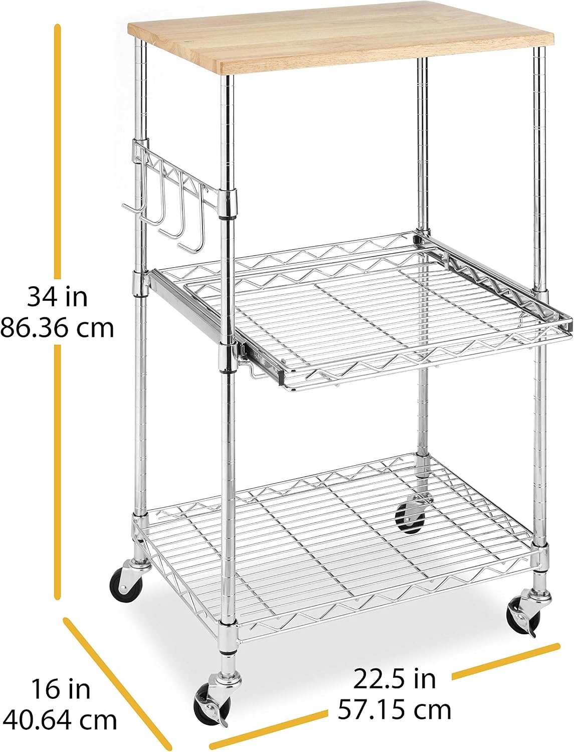 Whitmor 3 Tier Rolling Laundry Cart 8.50x26.0x31.0