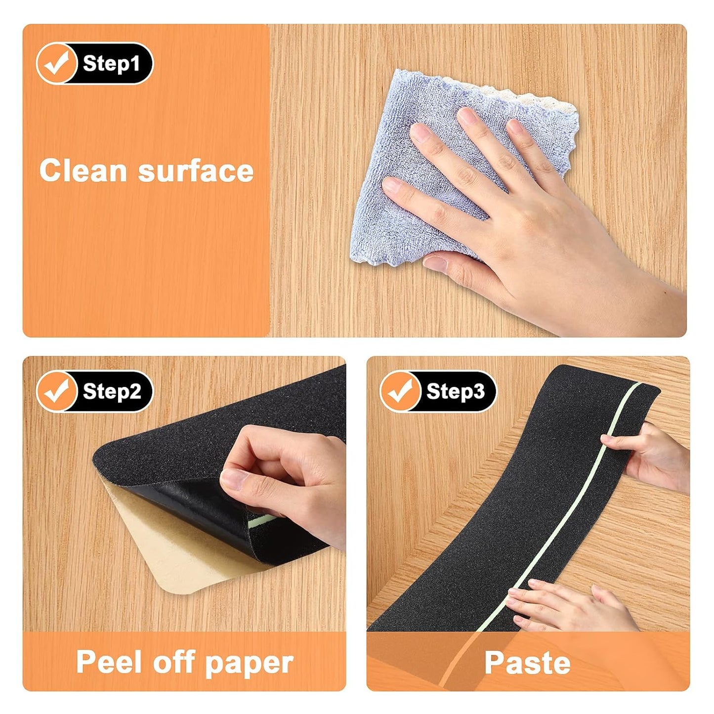Qingluan Grip Tape, Heavy Duty Anti Slip Tape for Stairs Outdoor/Indoor Waterproof 4" x 33 ft, Safety Non-Slip Roll for Stair Step Traction Treads Stair Non Slip Strips Grey