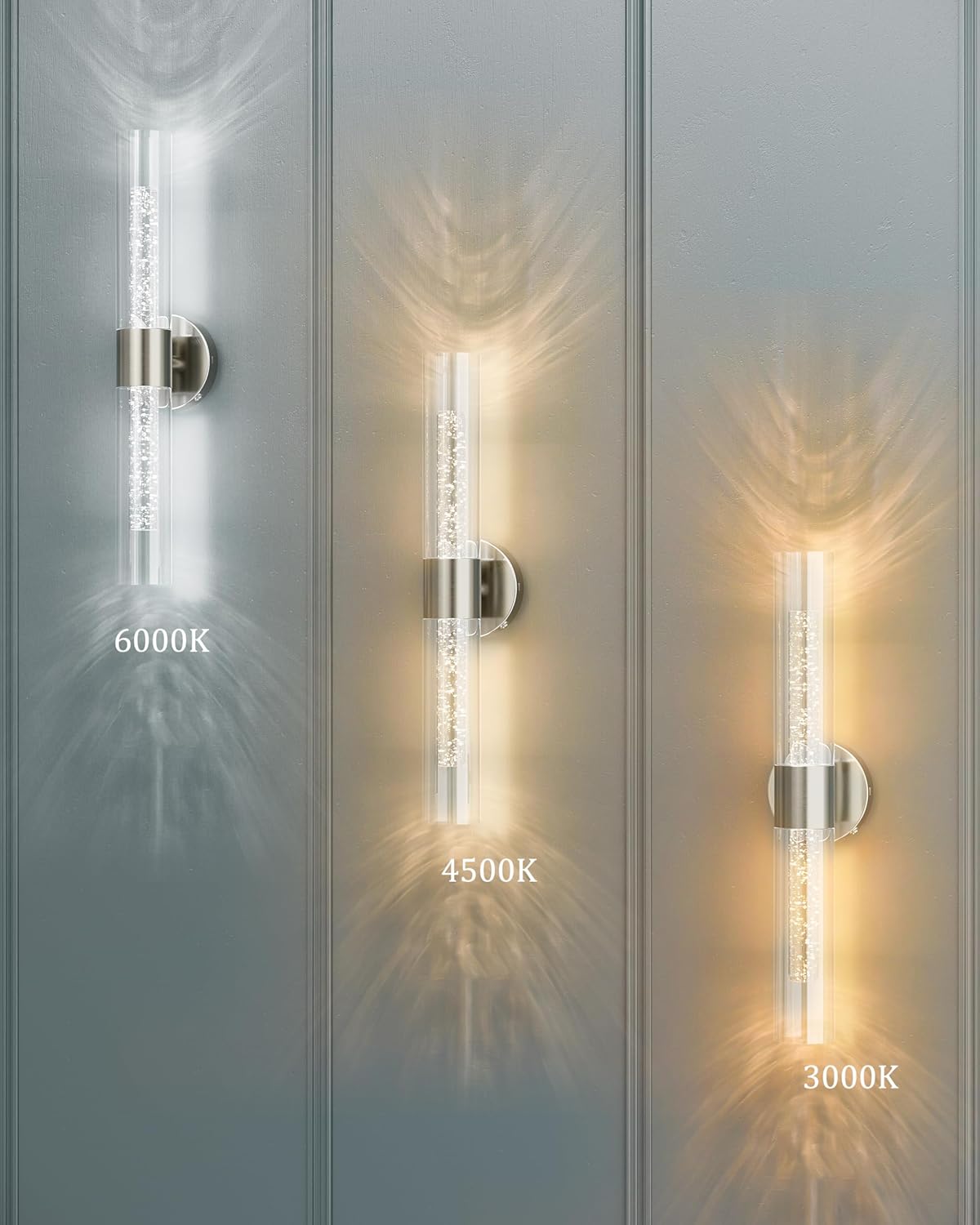10000mAh Battery Operated Wall Sconce Set of 2, Rechargeable Wireless Wall Lights with Remote Control, Dimmable Timer 3 Color Temperature Glass Wall Lamp for Living Room Bedroom Gold 21.5 Inch