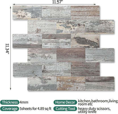 2026 New Upgrade Peel and Stick Backsplash Tile, Peel and Stick 11.34" X 11.57" Wall Tile for Kitchen, Bathroom, Fireplace, Laundry (Beige Ecru, 10 Packs)