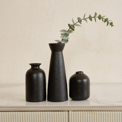 Ceramic Vase,Small Vases for Decor,Set 3 Modern Boho Vases for Flower Pampas,Fit for Living Room Desk Shelf Decor (Beige)