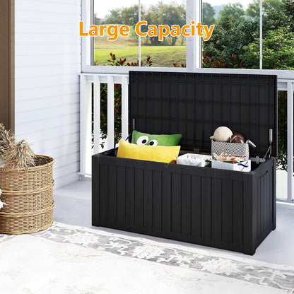 200 Gallon Deck Boxes Outdoor Waterproof, Outdoor Storage Box with Lockable Lid & UV-Resistant for Patio Furniture, Outdoor Cushions, Garden Tools and Pool Supplies, Light Brown