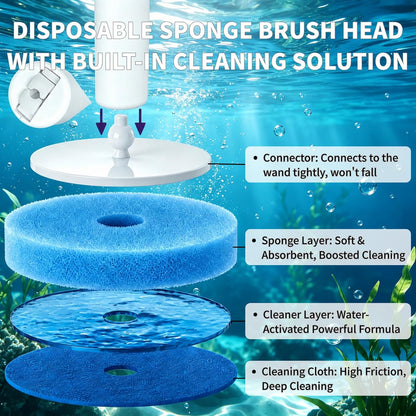 RV Toilet Brush, RV Accessories, Wall Mount Toilet Brush, 64 Toilet Refills | Hands Free Toilet Brush, One-Button Release, RV Toilet Brush and Holder Set, Compact Design, Camper Bathroom Accessories