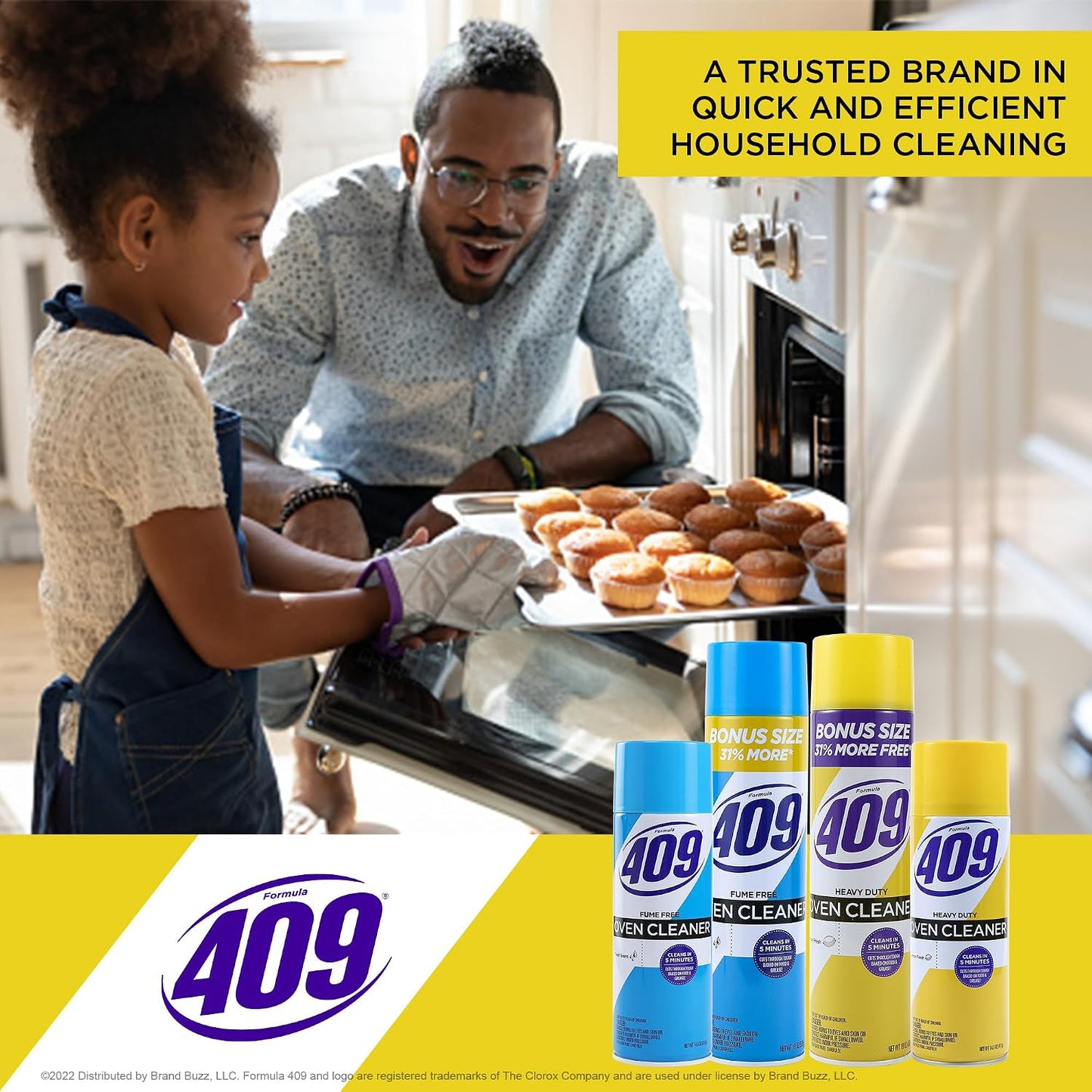 Formula 409 Heavy Duty Spray-On Oven Cleaner, Lemon Scent - Grill and Stove Top Cleaner Cuts Through Grease & Grime on Contact, A Powerful Clean You Can Trust, 14.5 Oz