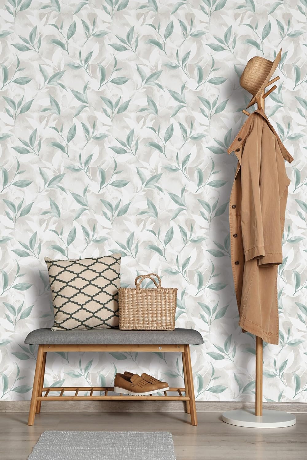 Peel and Stick Wallpaper Roll 17.5 x 216 Whispering Tales Design in Vinyl Sticker Paper for Accent Panels, Bedroom, Kitchen, Office or Shelf Liner