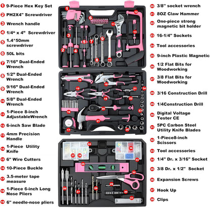 Tool Set- 412 Piece Home Repair/Auto Tool Kit, Storage Organizer with Drawers, Toolbox Storage Case for Women & Men, Perfect for Homeowner, Diyer, Handyman, DIY