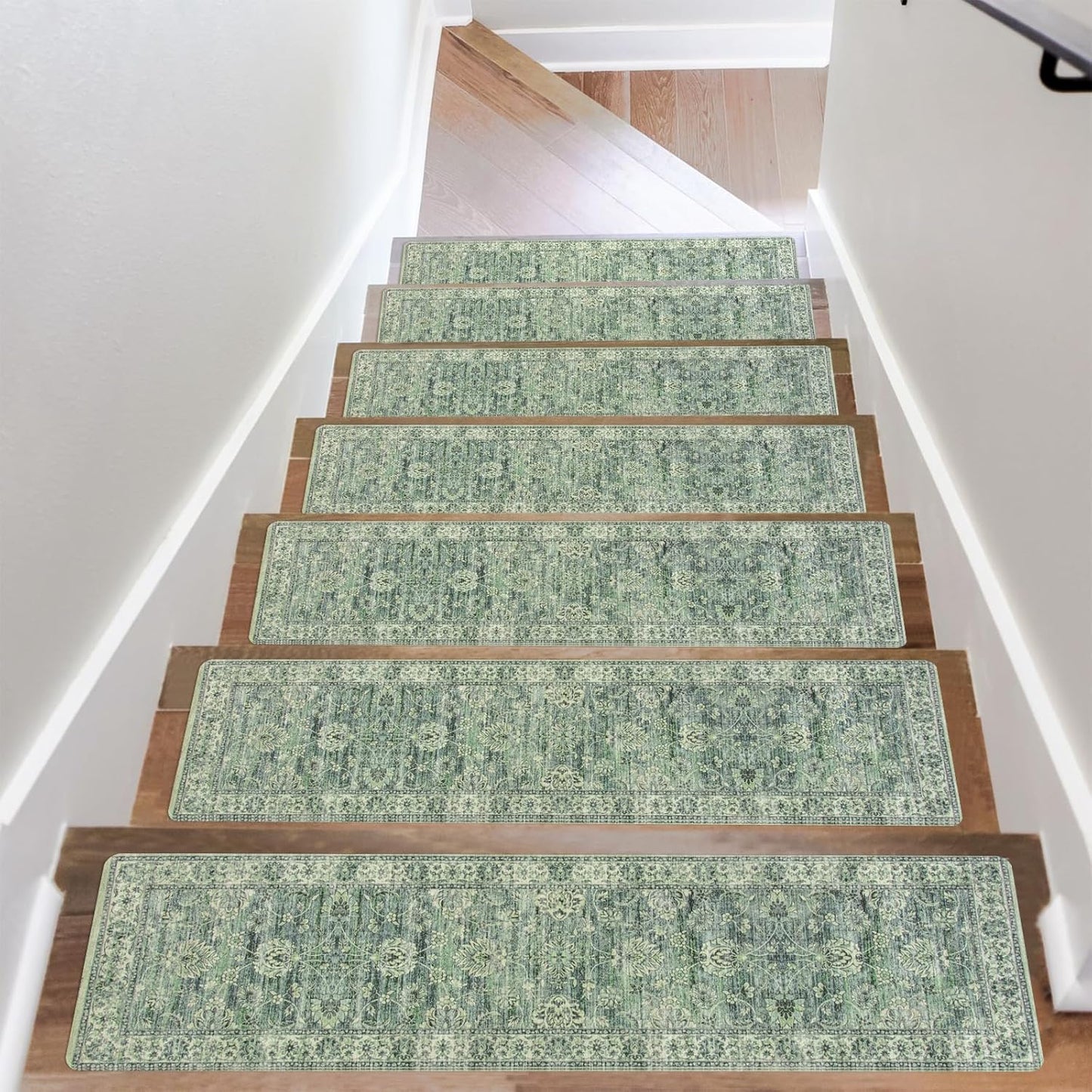 OJIA Extra Non-Slip Stair Treads for Wooden Steps 15PCS, 30"X8" Rubber Indoor Stair Runner Slip Resistant Stair Rugs Safety Mats for Dogs, Kids & Elders, Stairway Grip Step Treads, Gray
