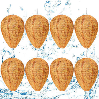DECYOOL 8 Pack Paper Wasp Nest Decoy Hanging Wasp Deterrent for Wasps Hornets Yellow Jackets