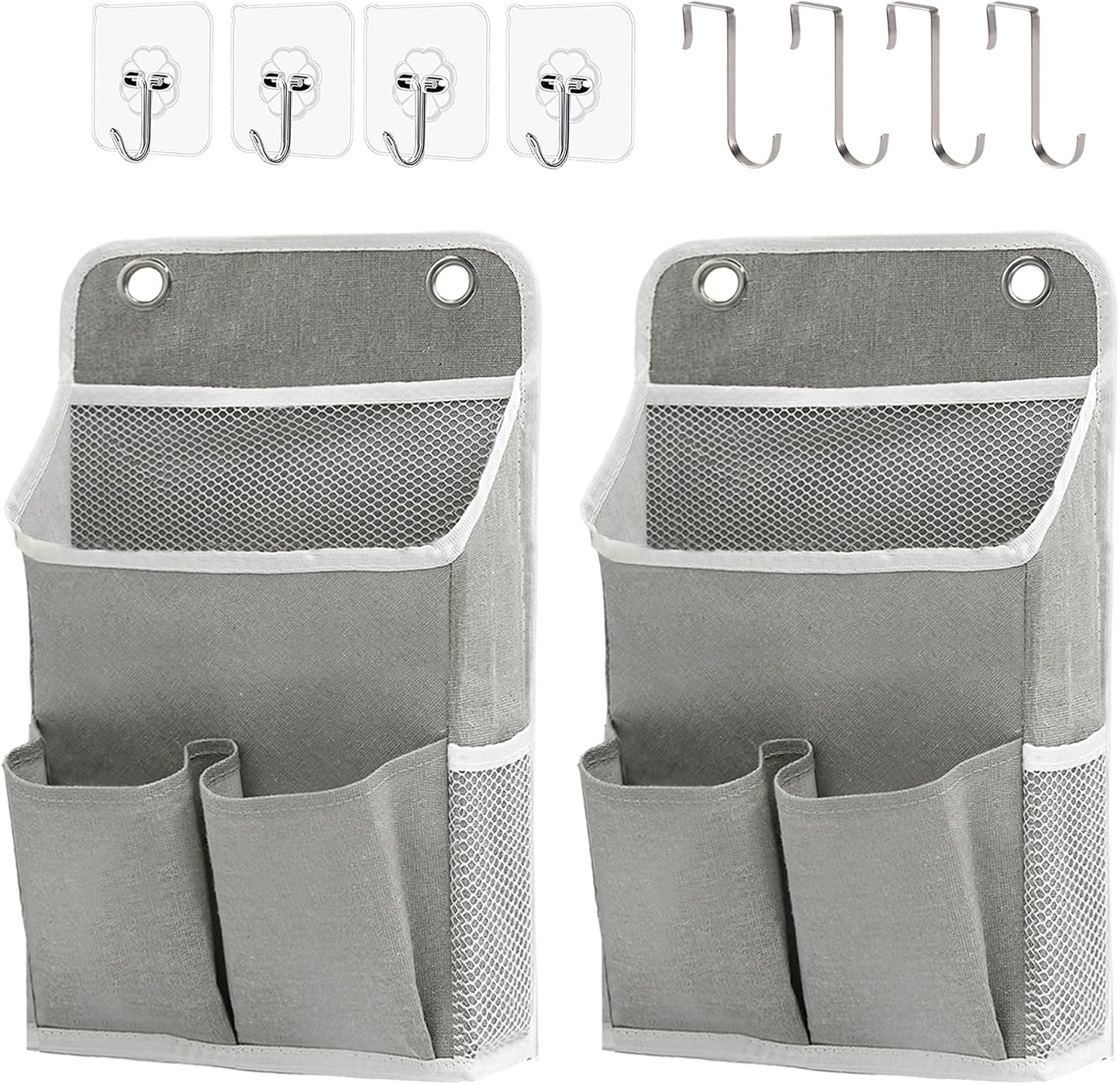Hanging Basket for Organizing, Wall Organizer with Pockets and Over The Door Organizer，Can for Home, Closet, Office and Camper (1 White)