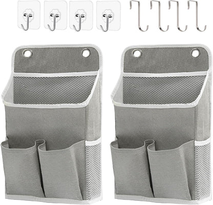 Hanging Basket for Organizing, Wall Organizer with Pockets and Over The Door Organizer，Can for Home, Closet, Office and Camper (1 White)
