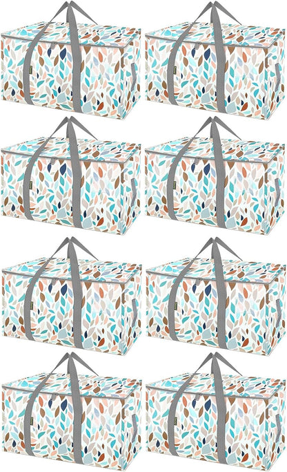 BALEINE 6-Pack Oversized Moving Bags with Reinforced Handles, Heavy-Duty Storage Tote for Clothes, Moving Supplies (Clear, 6-Pack)