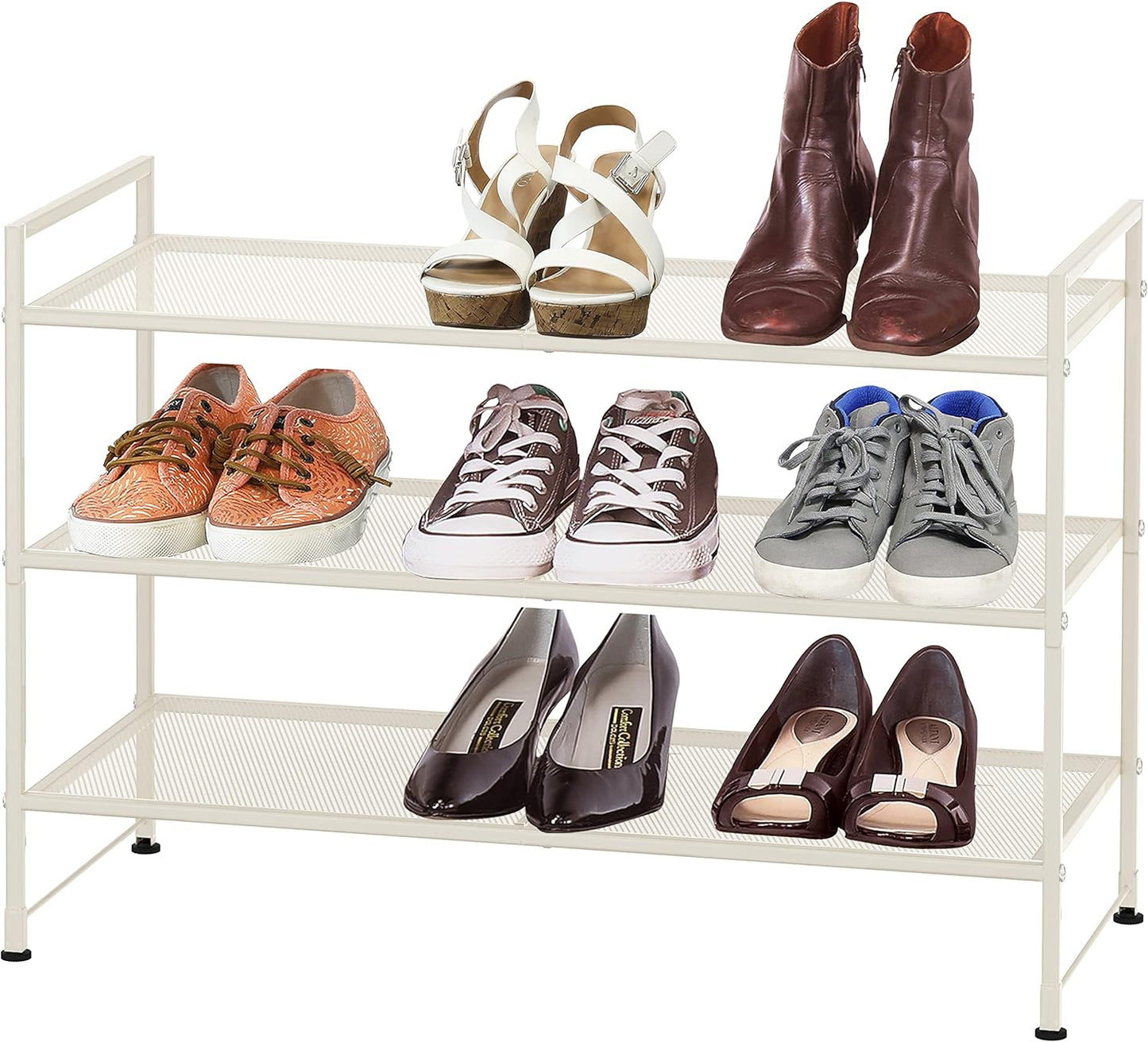 Simple Houseware 3-Tier Stackable Shoes Rack Storage Shelf, Black