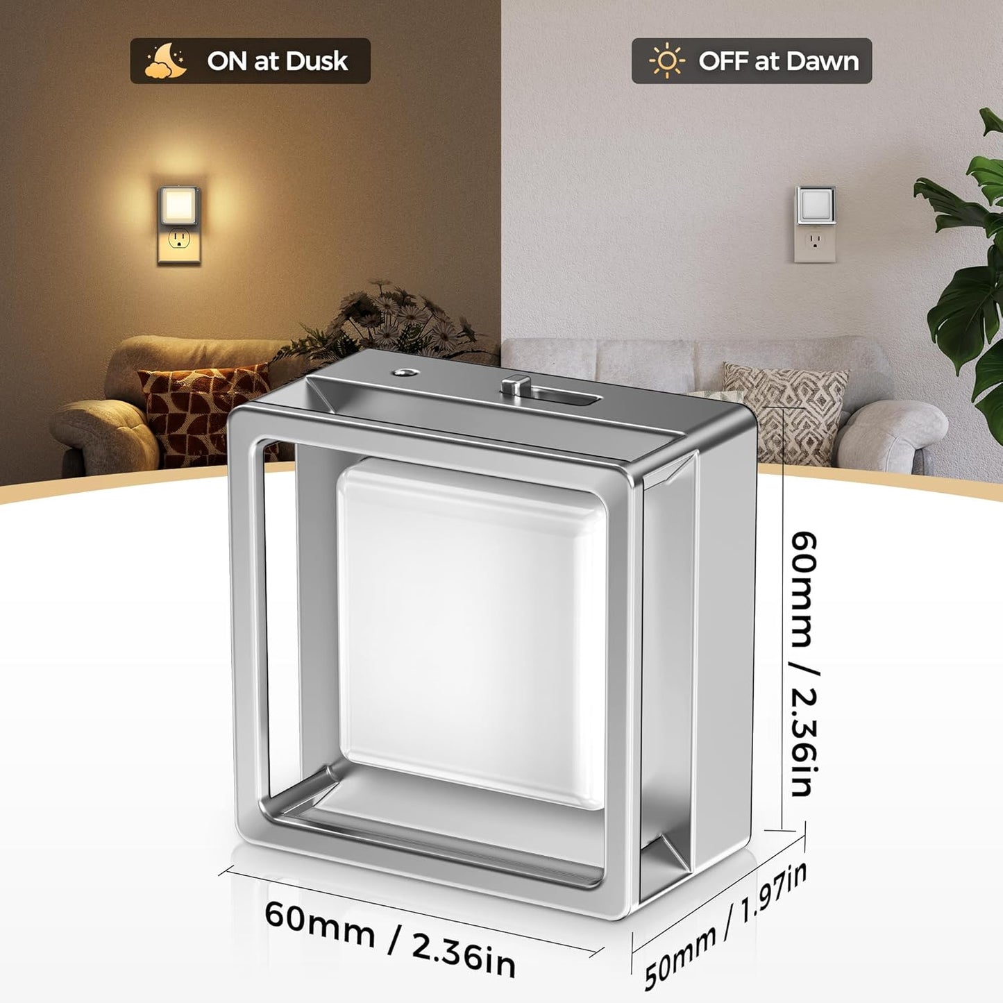 DORESshop LED Night Light, Night Lights Plug Into Wall [2 Pack] with Dusk-to-Dawn Sensor, Dimmable Nightlights, Adjustable Brightness for Bathroom, Hallway, Bedroom,Kids Room,Stairway,Soft White