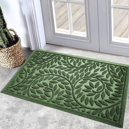 Bulijojo Front Door Mat Entrance,Durable Heavy Duty Welcome Mat,Thick Absorbent Natural Rubber Non Slip Mat,Sturdy Entryway Brown 17"x30"