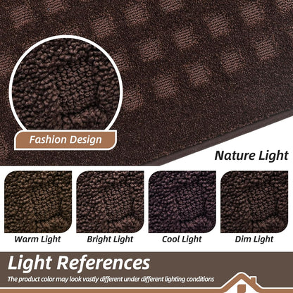 BEQHAUSE Dirt Trapper Door Mats 20"x32", Non-Slip Waffle Doormat Indoor Entrance Low-Profile, Dirt Resist and Absorbent Entryway Rugs Washable Inside Welcome Floor Mat for Front Back Door, Beige