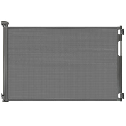 Retractable Baby Gate for Stairs and Doorways, 55" Wide x 33" Tall Mesh Dog Gate for Indoor & Outdoor Use, Safety Gate for Babies and Pets, Child Gates for Hallways, Hardware Mounted, Black
