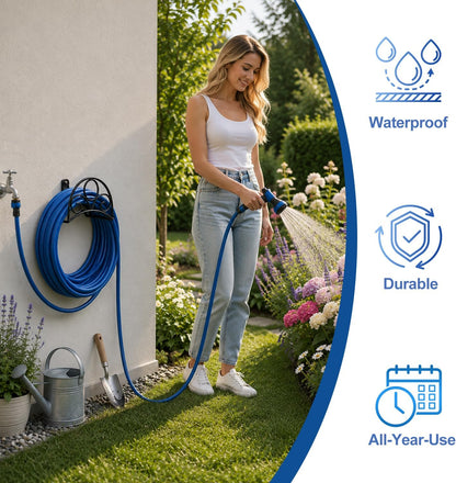 Metal Garden Hose Holder Wall Mounted Water White Hose Holder for Water Hose Extension Cords