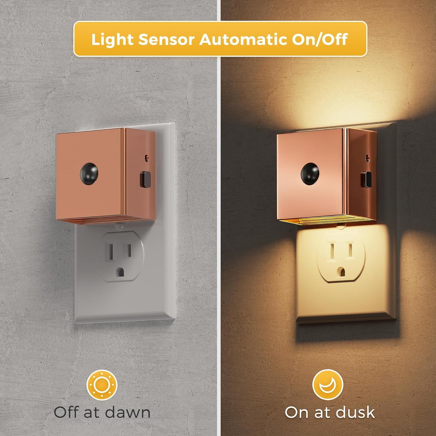 L LOHAS LED Motion Sensor Night Light, [2-Pack] Plug in Night Light with Motion Sensor and Dusk to Dawn Sensor, Brightness Adjustable, 3000K Soft White Nightlight for Bathroom Hallway Kitchen