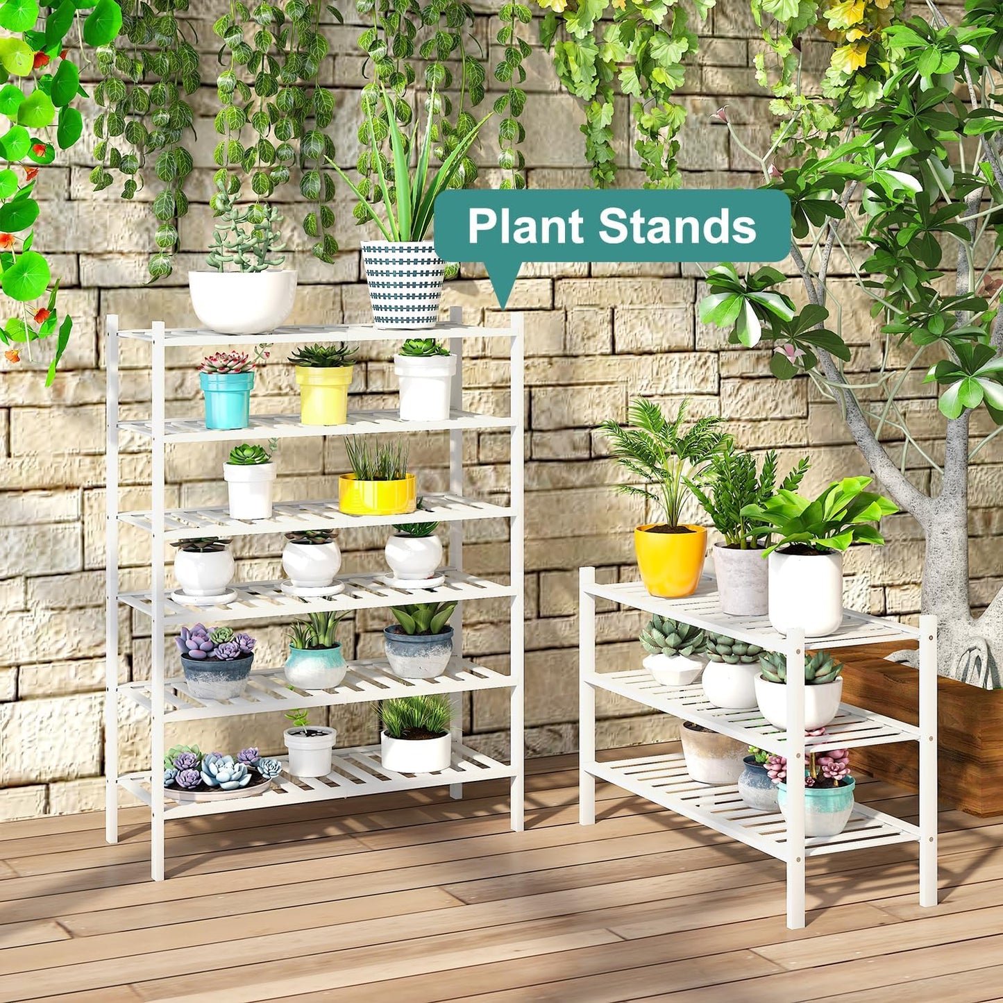 viewcare 3-Tier Black Bamboo Shoe Rack for Entryway, Stackable | Foldable | Natural, Shoe Shelf Storage Organizer for Hallway Closet, Free Standing Shoe Racks for Indoor Outdoor