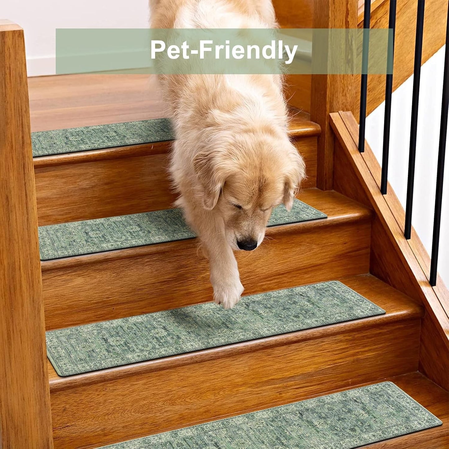 OJIA Extra Non-Slip Stair Treads for Wooden Steps 15PCS, 30"X8" Rubber Indoor Stair Runner Slip Resistant Stair Rugs Safety Mats for Dogs, Kids & Elders, Stairway Grip Step Treads, Gray