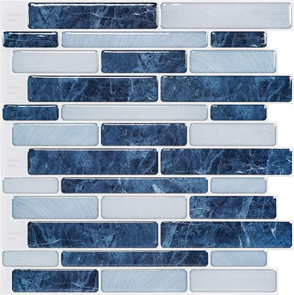 WOWSTAR 10-Sheet Peel and Stick Backsplash Tile for Kitchen Wall, Back Splash Stick On Tiles for Kitchen (12"x 12", Gray)