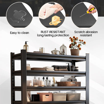 Over Washer and Dryer Shelves, Laundry Room Shelves Adjustable Metal Heavy Duty Freestanding Storage Shelving, Washing Machine Rack for Organization and Storage, Black (39.4" W X 17.7" D X 71.2" H)